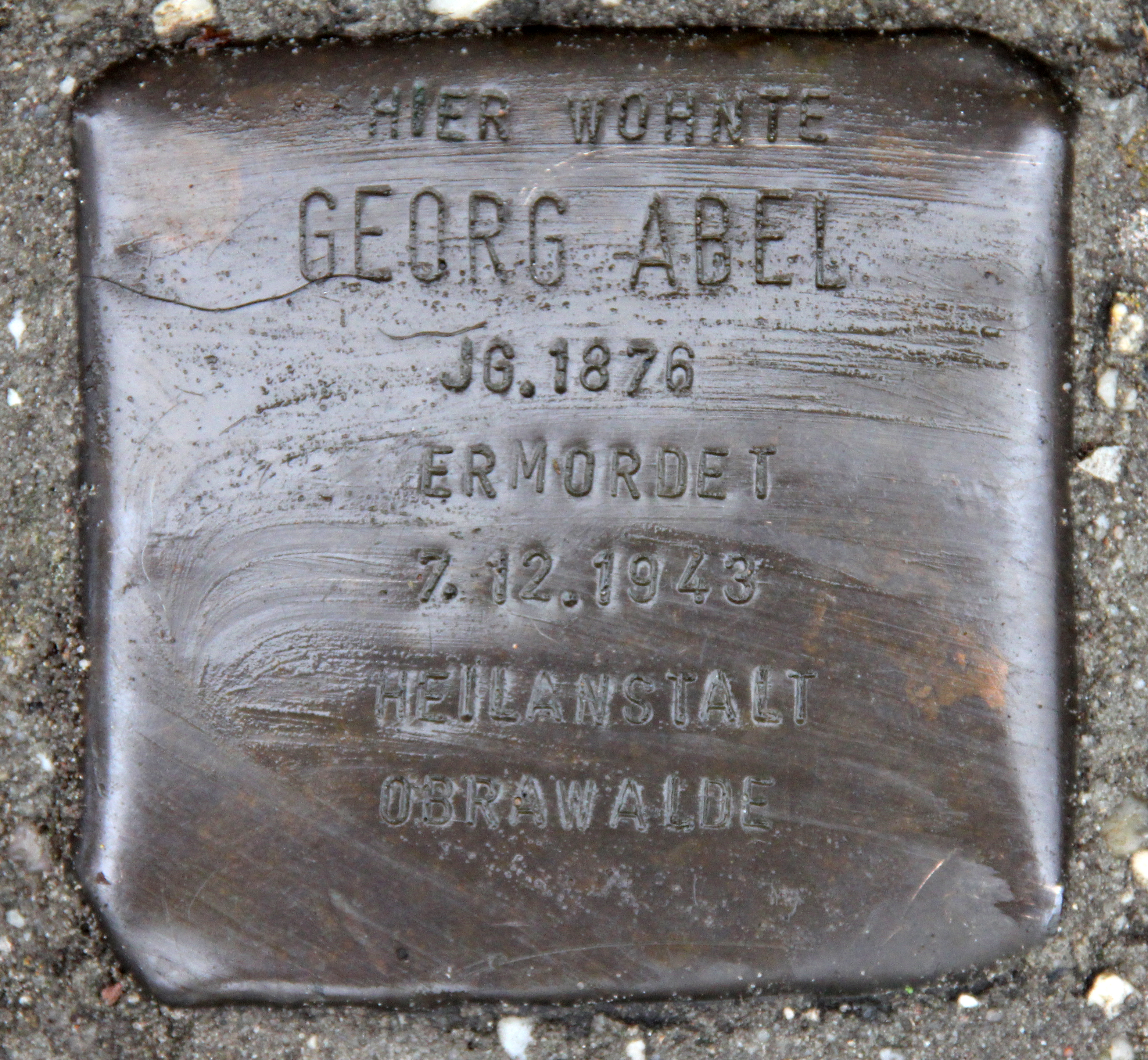Stolperstein: Georg Abel Dannewalder Weg 62.jpg