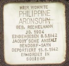 Historischer Ort: Stolperstein für Philippine Aronsohn, Foto des Stolpersteines